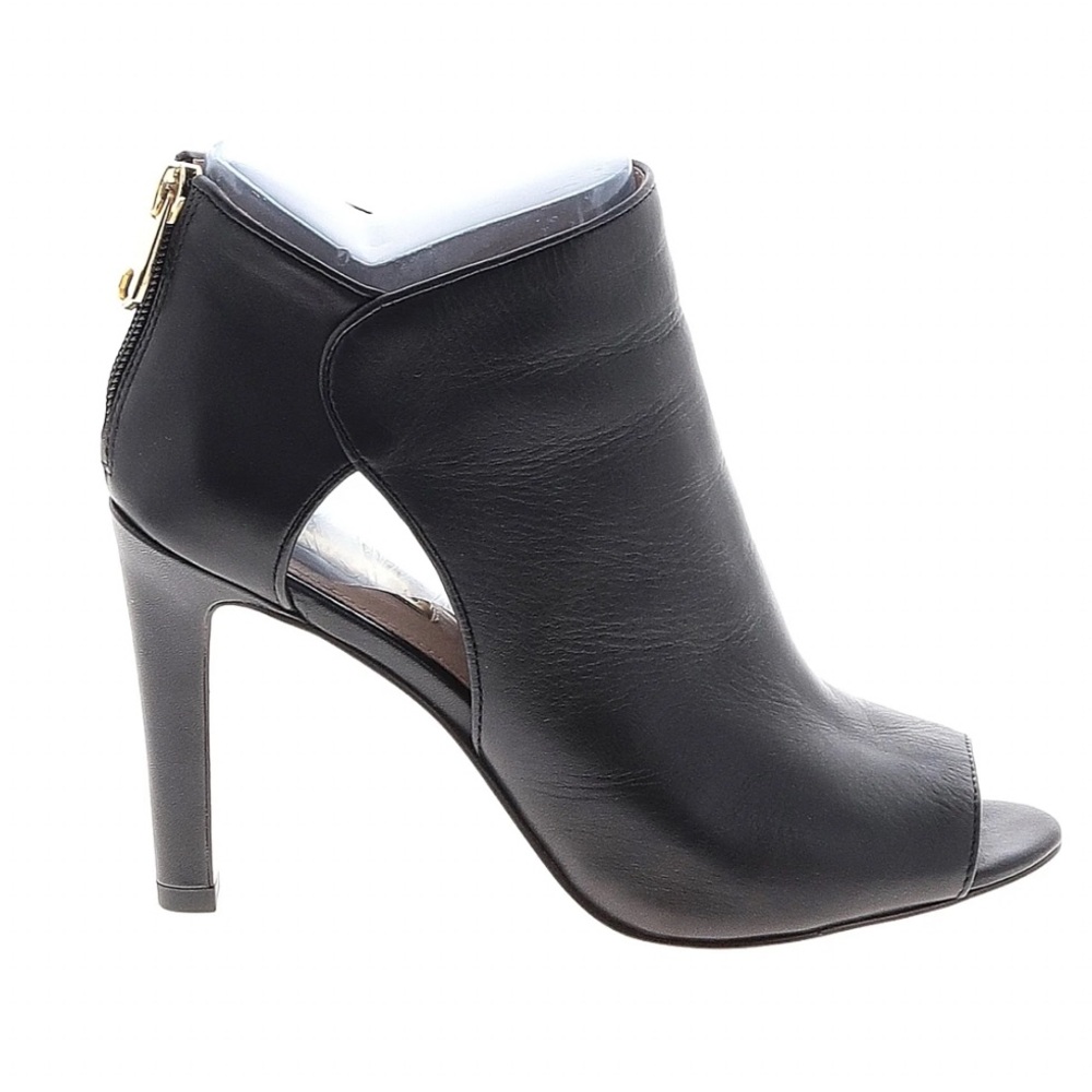 Louise et Cie Black Leather Peep-Toe Heeled Boots